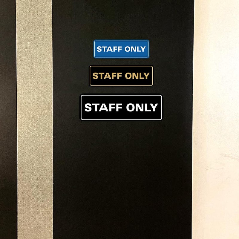 All Quality Standard Staff Only Wall or Door Sign | Easy Installation | Office Workplace Signs | Enhanced Security â€Œ - Silver - Large (1 Pack) - Image 1